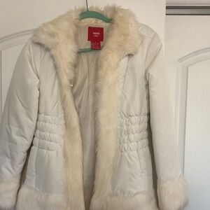 Miss Lili Cream Faux Fur Puffer Coat